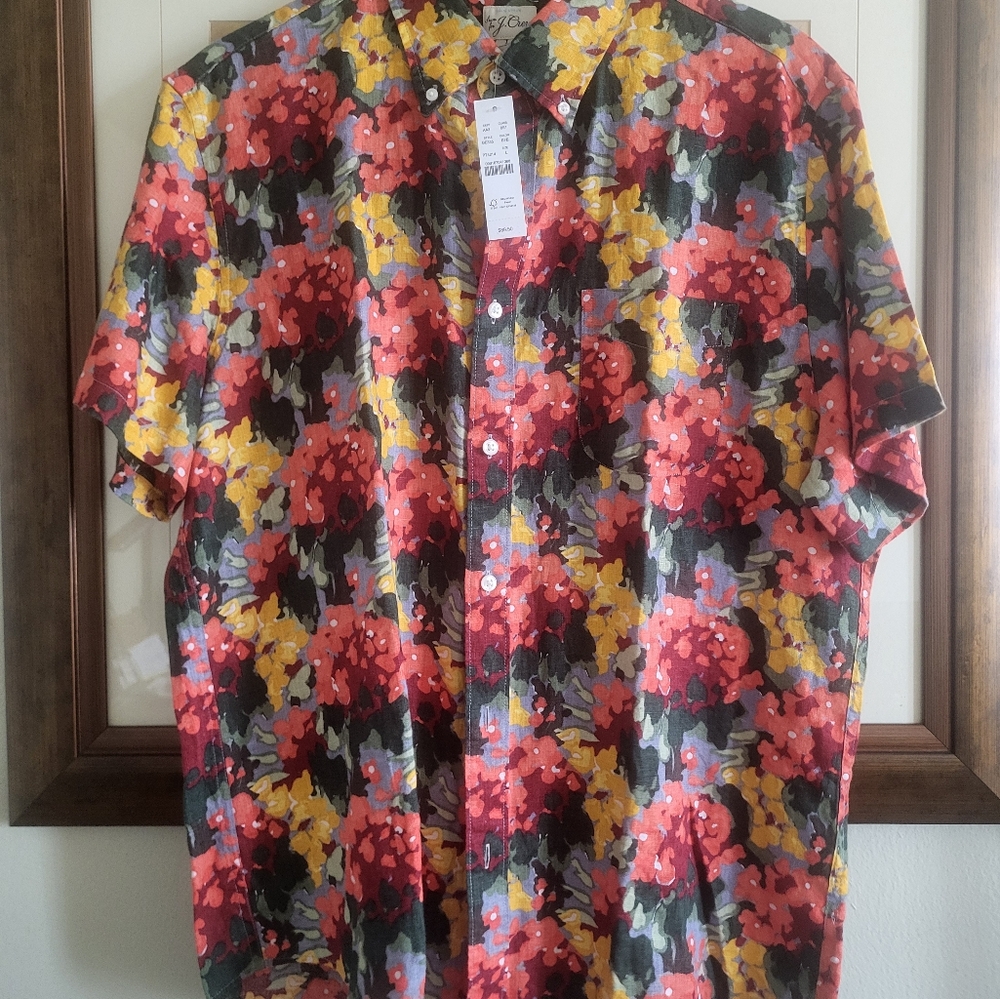 J.Crew Men's SS Linen Floral Print